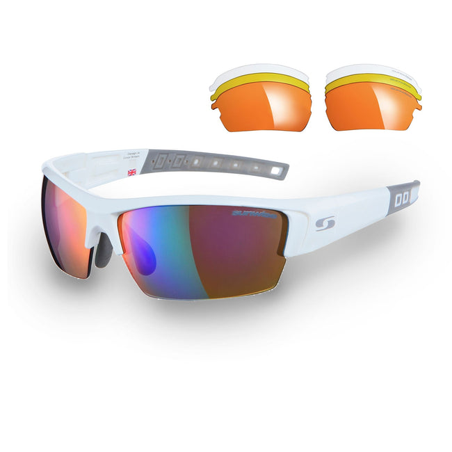 Atlanta Sport-Sonnenbrille mit Wechselgläsern – Weiß